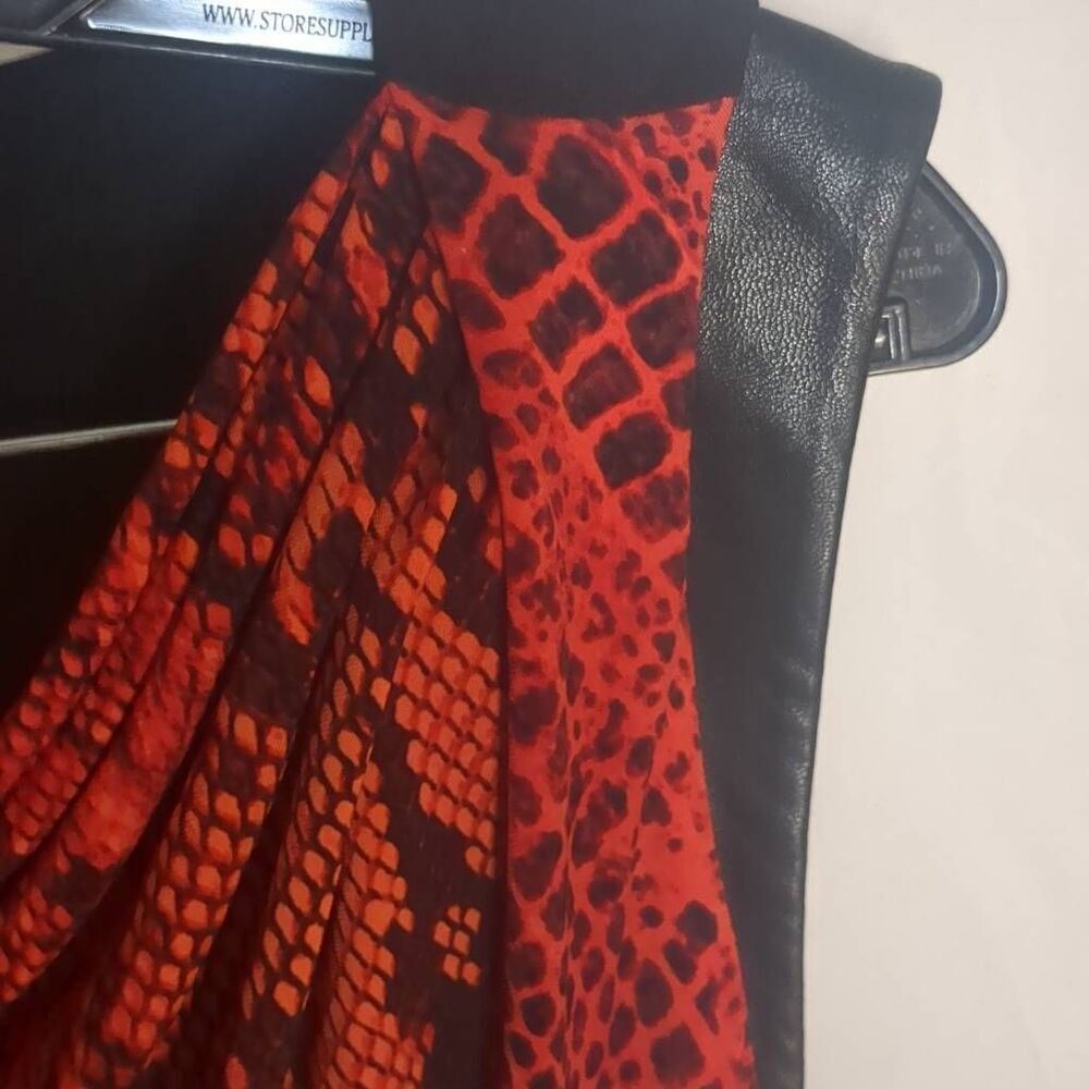 Anne Klein Memling Red Python Draped Neck Faux Le… - image 5